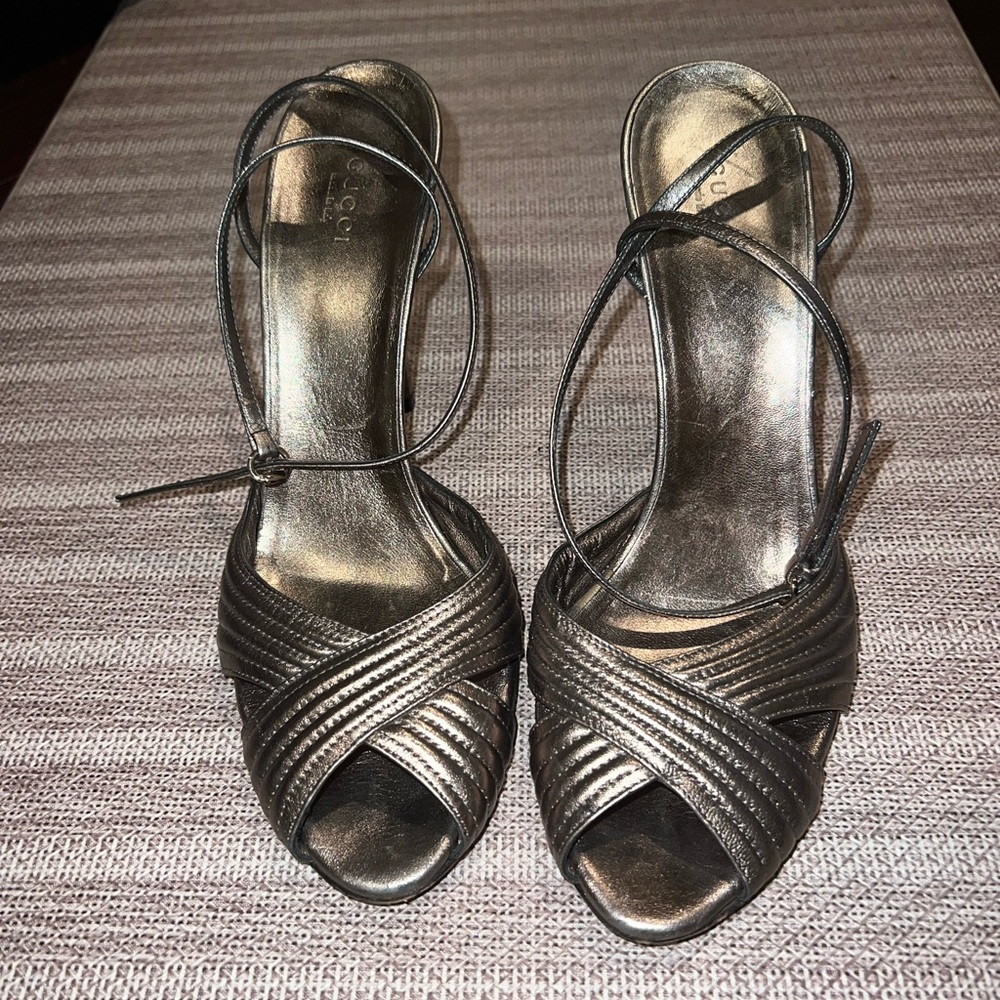 Gucci Silver Heels